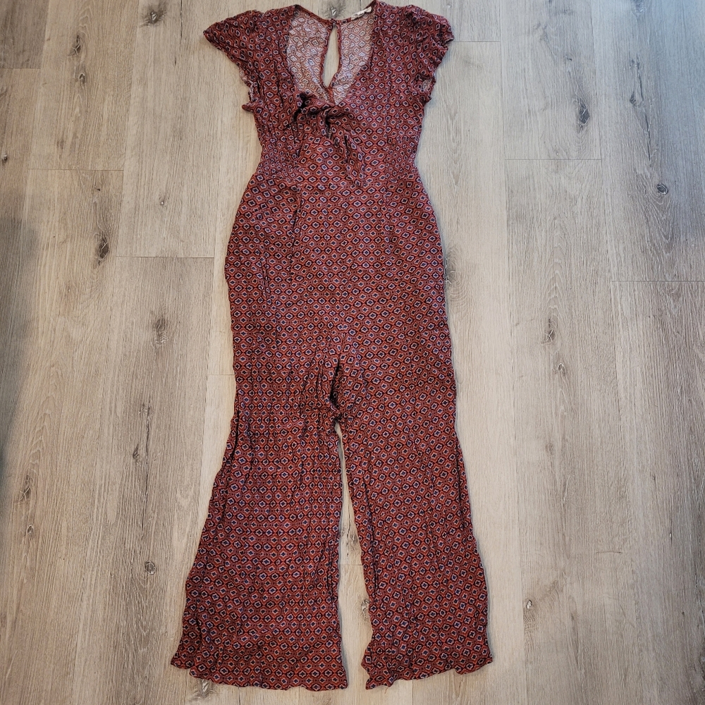 Cotton Candy LA Cut Out Tie Front Jumpsuit Size Small